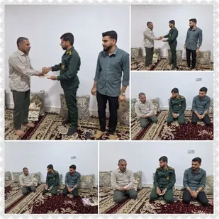 تجلیل فرمانده حوزه شهید حاجبی از رزمنده دوران دفاع مقدس دررودخانه