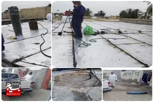 مرمت و بازسازی پشت بام و ایزوگام بام در روستاهای اطراف شهرستان کنارک