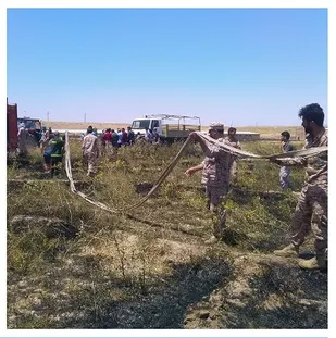 حضور به موقع آتش نشانان، بسیجیان گردان ۱۶ امام حسین (ع) صالح آباد و بسیج مردمی در مهار آتش