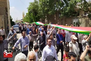راهپیمایی مردم انقلابی دیار آیت الله بهاری و اعلام انزجار از اقدام تروریستی رژیم صهیونیستی