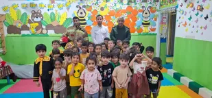 کلاس آشنایی با روز ایمنی و آتش&zwnj;نشانی در مدارس شهرستان قشم