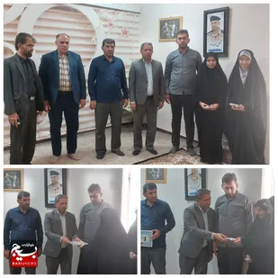 دیدار مدیر آموزش و پرورش باغملک با خانواده شهید مجتبی زکوی زاده