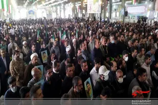 اجتماع باشکوه بسیجیان شهرستان جهرم همراه با استقبال از پیکر مطهر شهید مدافع حرم