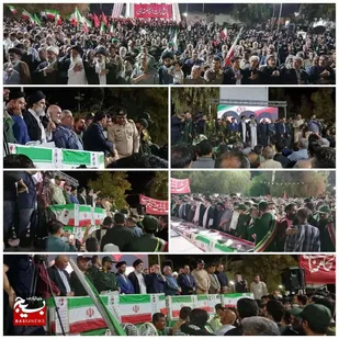 سوگ شش شهید حمله متجاوزانه آمریکا به آغاجاری