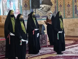 اختتامیه نمایشگاه اقتصاد مقاومتی پایگاه صابره بسیج حوزه مقاومت حضرت خدیجه سلام الله علیها