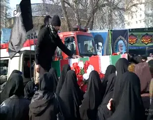 تشییع و تدفین پیکر شهید گمنام در سازمان ملی استاندارد کرج