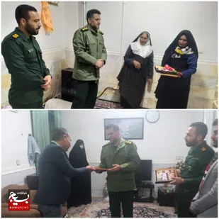 دیدار با خانواده شهدا توسط فرمانده ناحیه مقاومت بسیج سپاه ارزوئیه