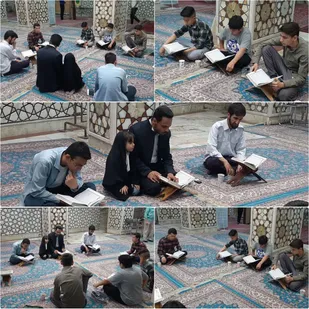 کلاس آموزش قرآن در حرم جعفربن موسی الکاظم (ع)