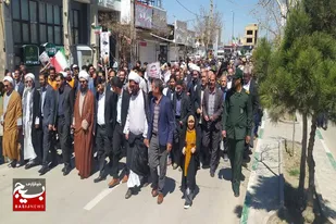 خروش معنادار مردم ولایی فامنین در راهپیمایی روز قدس