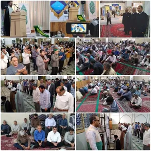 میزبانی نمازجمعه پیشوا از پرچم متبرک حریم رضوی
