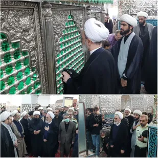 تشرف آیت الله اعرافی مدیرحوزه های علمیه کل کشور به زیارت حرم جعفربن موسی الکاظم(ع)