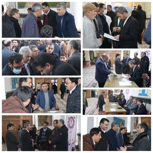 برگزاری میزخدمت جهادی در محل مصلی اعظم شهرستان بناب