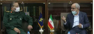 دیدارهای جداگانه  رئیس سازمان پدافند غیر عامل  و  مدیر عامل بانک سپه با رئیس سازمان بسیج مستضعفین
