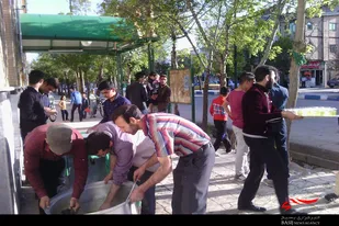 برپایی ایستگاه صلواتی به&zwnj;مناسبت اعیاد شعبانیه در بهار