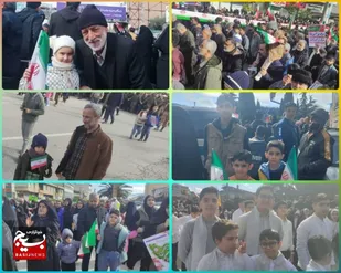 نواخته شدن سرود&nbsp;جمهوری اسلامی ایران&nbsp;در راهپیمایی 22 بهمن بهشهر