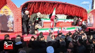 تشییع پیکر 7شهید مدافعان امنیت در شهرستان لنجان