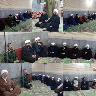 نشست صمیمی امام جمعه و فرمانده سپاه با طلاب و روحانیون پیشوا