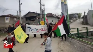 لبیک مردم روستای خالخیل از بخش چهاردانگه ساری به فرمان رهبر انقلاب