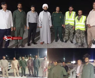 سرکشی فرمانده ناحیه مقاومت بسیج سپاه شهرستان بندر سیریک از ایست و بازرسی&zwnj;های بسیج