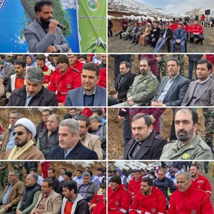حضور اعضای کانون بسیج هنرمندان دماوند در آیین روز درختکاری با شعار &laquo;هر شهروند، یک درخت&raquo; در بوستان کوهستان کش&zwnj;زر شهر دماوند