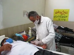 اهدا خون توسط جمعی از وابستگان سپاه شهرستان نایین