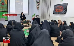 مراسم جاماندگان تشییع قائد شهید درحوزه علمیه خواهران بندرهندیجان