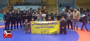 حضور تیم کشتی باشگاه فرهنگی ورزشی مقاومت اردبیل در مسابقات چند جانبه در استان قزوین