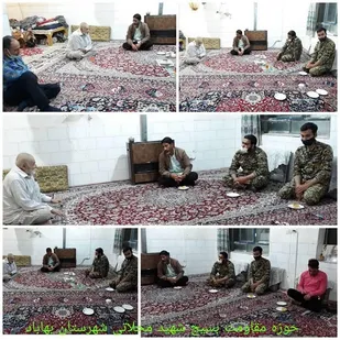 فرمانده حوزه مقاومت شهید محلاتی با تعدادی از جانبازان بهابادی دیدارکرد