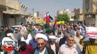 حضور پرشور مردم بهبهان در راهپیمایی &laquo;جمعه نصر و خشم&raquo; همزمان با سراسر کشور