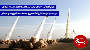 اعلام آمادگی ۵۵۰ نفر از اساتید دانشگاه های استان مرکزی در حمایت و همکاری تخصصی و همه&zwnj;جانبه با نیروهای مسلح