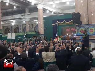 عهدنامه سربازی و غبارروبی ضریح مطهر بانوی کرامت