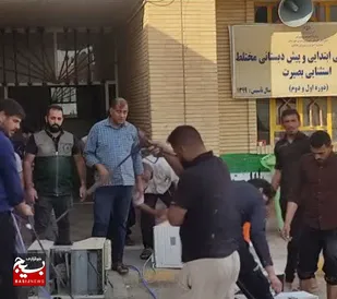یک روز جهادی برای هدیه خنکای کولر به دانش آموزان شادگانی