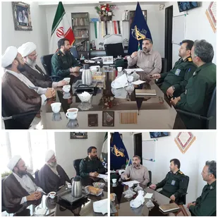 بررسی برنامه های مساجد پیشوا در دیدار مسئول بسیج مساجدمحلات سپاه استان تهران با فرمانده ناحیه پیشوا