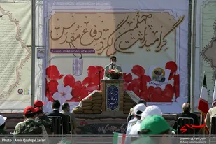 گزارش تصویری/مراسم نواختن زنگ مقاومت، ایثار و پیروزی