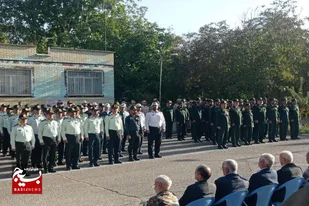 صبحگاه مشترک نیروهای نظامی و انتظامی در تویسرکان