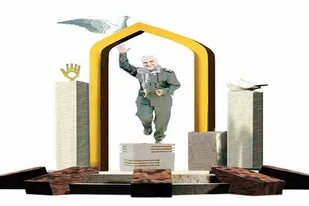 ساخت یادمان شهید حاج قاسم سلیمانی در مرکز شهرستان دلگان