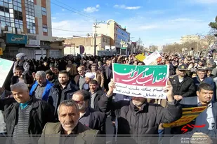 راهپیمایی مردم بصیر ملایر در حمایت از ولایت و سپاه