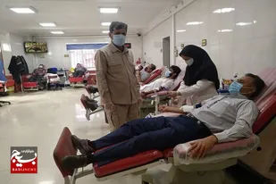 حضور پیشکسوتان جهاد و شهادت در پویش نذر خون