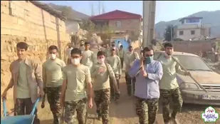 فیلم| اردوی جهادی طلاب بسیجی گرگان در مناطق زلزله&zwnj;زده رامیان