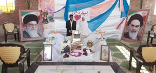 طلبه بسیجی کهنوجی با پیوند فاطمی راهی خانه بخت شد