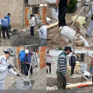 بازسازی سقف منزل خانواده نیازمند به همت جهادگران بسیجی شیروان