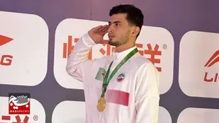 احترام نظامی قهرمان ووشو در اوج شکوه