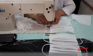 تولید ماسک در پاوه توسط گروههای بسیجی در مبارزه با کرونا