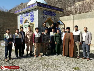 تجدید میثاق جهادگران فاطمی بسیج مهندسین عمران سپاه فتح با شهید روستای دلی بهرام بیگی