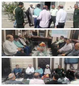 دیدار فرمانده یگان حفاظت  فرودگاههای  هرمزگان و مسئول دفتر نمایندگی ولی فقیه با مسئولین فراجا
