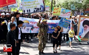حضور مردم شهرستان خلیل آباد در راهپیمایی روز قدس