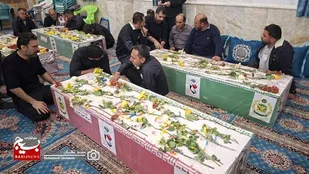 لحظاتی از وداع با پیکر شهدای پدافند هوایی سیراف