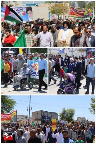 برگزاری مراسم باشکوه راهپیمایی روز جهانی قدس با حضور اقوام عرب شهرستان باوی