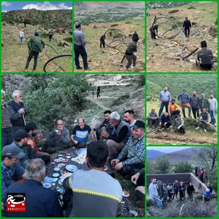 لذت نوشیدن چای بعد از یک روز جهادی/ انتقال آب کشاورزی در روستای صالحان نوشهر با پشتیبانی بسیج سازندگی