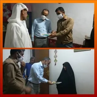 تفقدازدوخانواده شهیدتوسط حوزه شهری بیت المقدس سپاه شادگان